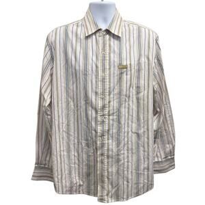 Avirex Shirt Mens Large White Long Sleeve Button Up Military Flight Streetwear